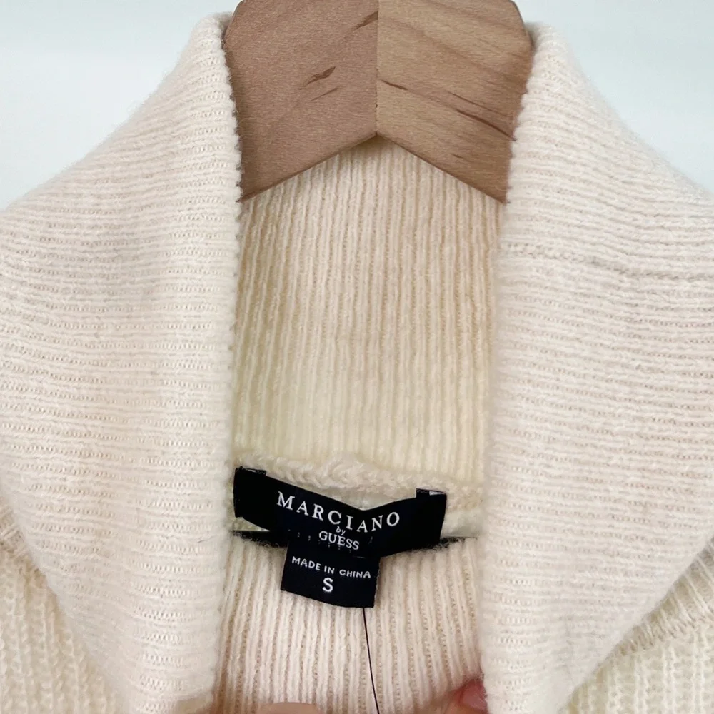 NWT Marciano by Guess Elodie High Neck Wool Blend Sweater Sandy Shore